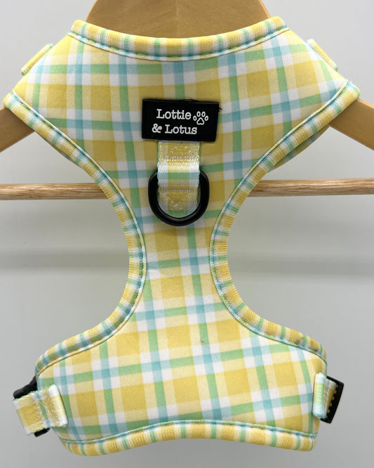 Yellow Gingham Over Head Harness