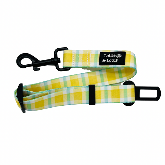 Yellow Gingham Dog Seatbelt